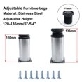 thumbnail image 4 of Uxcell 5'' Pies de Muebles para Estantes de Trabajo Reemplazo Altura Ajustable Acero Inoxidable Tono Plateado 4pcs, 4 of 7