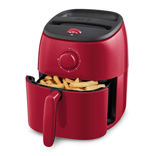 Dash Tasti-Crisp Electric Air Fryer + Oven Cooker with Temperature Control, Non-stick Fry Basket, Recipe Guide + Auto Shut Off Feature, 1000-Watt, 2.6 Quart - Red