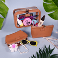 thumbnail image 3 of Impressions Vanity Barbados 3 Pcs Travel Makeup Bag Set, Waterproof Cosmetic Pouches (Taupe), 3 of 5