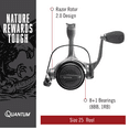 thumbnail image 4 of Quantum Energy S3 Spinning Fishing Reel, Size 25 Reel, Silver/Black, 4 of 8
