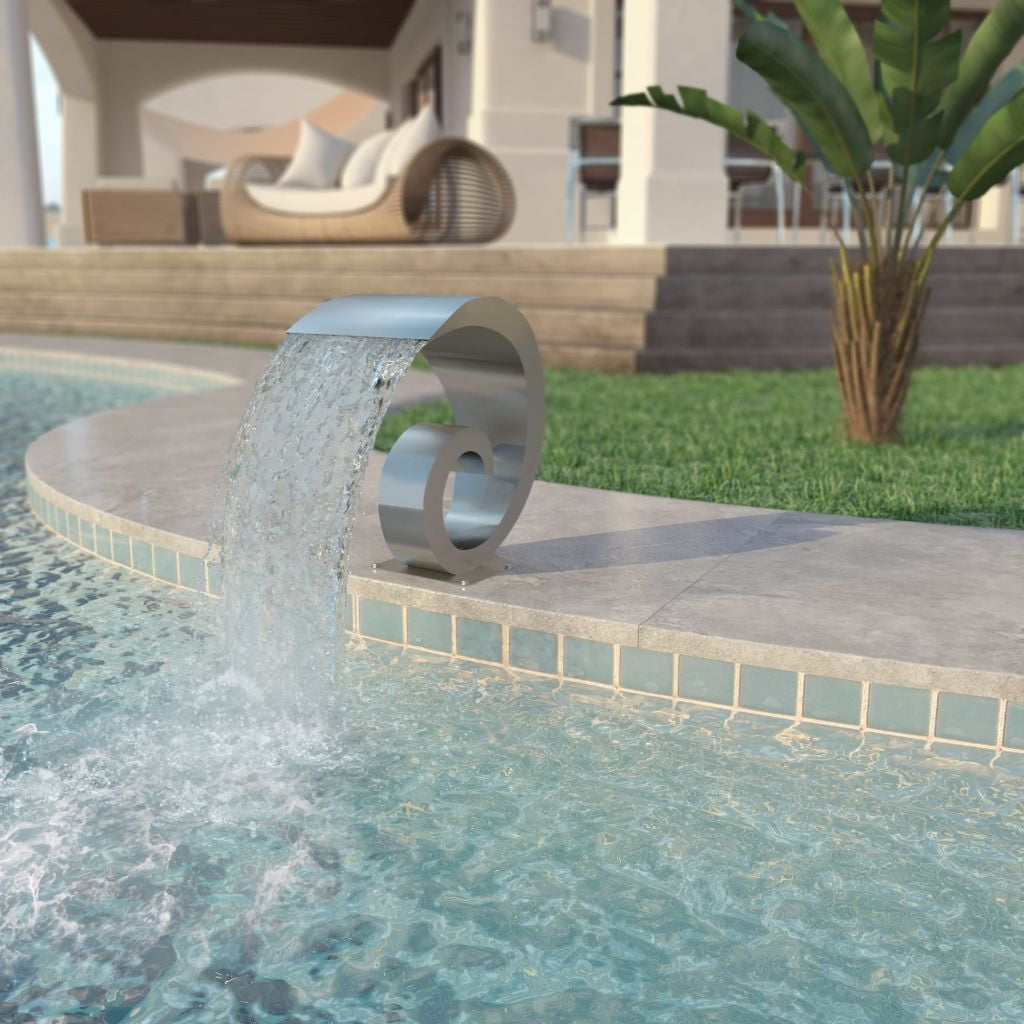 Pool Fountain Stainless Steel Waterfall Feature Garden Decor Spillway Feature us 