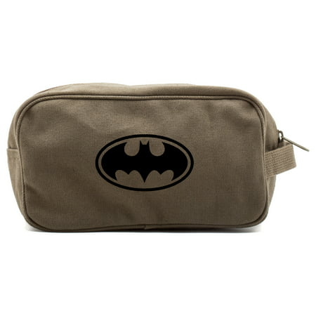 Grab A Smile Batman Bat Symbol Logo Toiletry Bag Vintage Military Style Shaving Travel (Best Travel Logo Design)