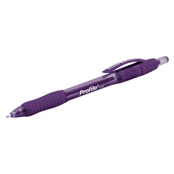 Paper Mate® Profile Retractable Ballpoint Pen, Bold Point, 1.4 mm, Purple Ink