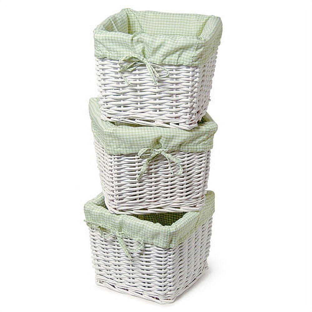 Burlington Set of 3 Small Storage Baskets, White