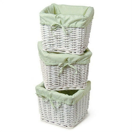 Burlington Set of 3 Small Storage Baskets, White