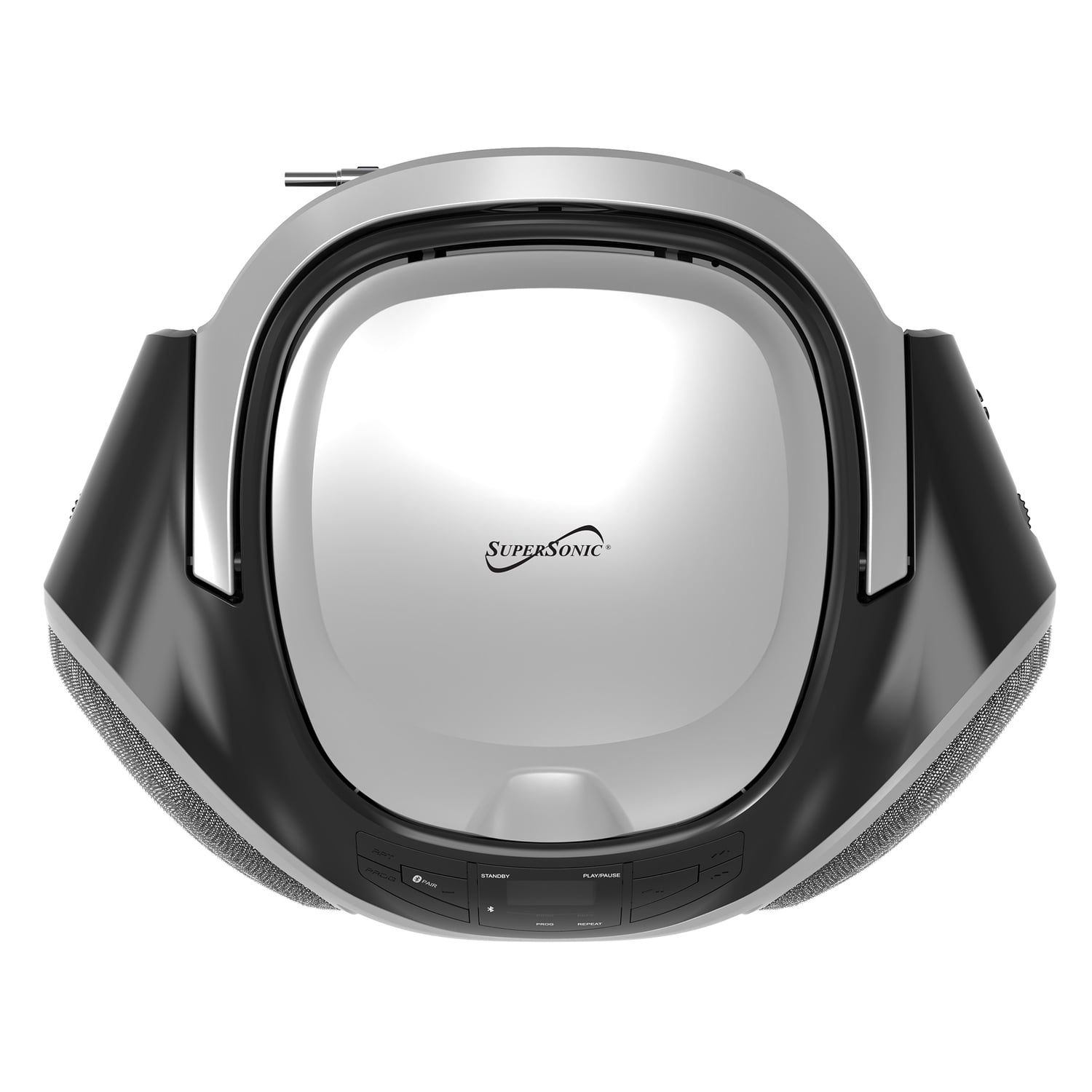 Supersonic SC-726BT Portable CD Player, Bluetooth, AM/FM Radio, LED Display, AC/DC Power, Silver