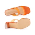 thumbnail image 4 of BLISSFUL STEP Women's Sandals Block Heels Clear Colorful Straps Slides Sandals, 4 of 7