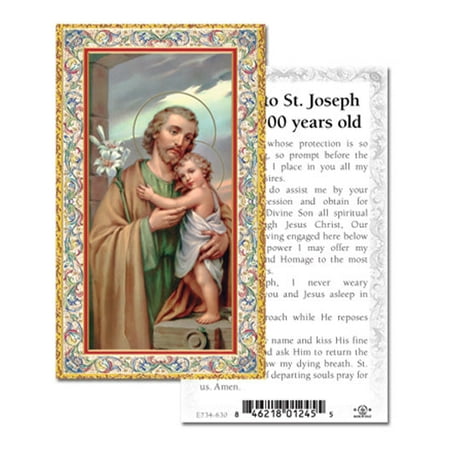 

Saint Joseph Over 1900 Years Old Gold-Stamped Catholic Prayer Holy Card with Prayer on Back Pack of 100