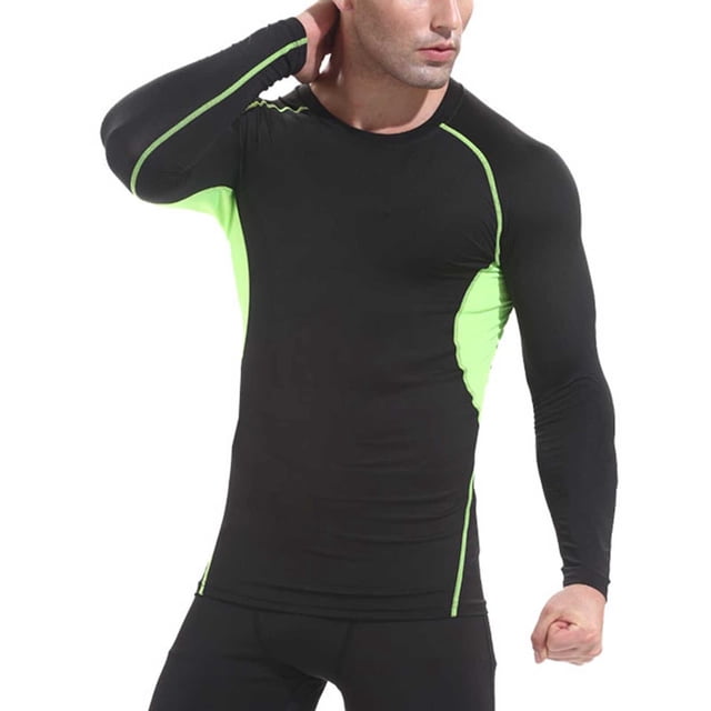 pstuiky Camisas de manga larga abrigadas para hombre, Camiseta deportiva de manga larga con cuello redondo para hombre, color liso top de hombre m