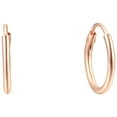 thumbnail image 6 of Brilliance Fine Jewelry 3 Tone Hoop Earring Set in 14K Rose Gold/Gold Plated Sterling Silver 12MM, 6 of 9