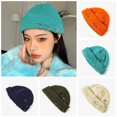 thumbnail image 2 of Y2k-gorros Harajuku de punto para hombre y mujer, gorro grueso y cálido, de Color sólido, estilo Hip Hop, con anillo de Metal, corto, para invierno, 2 of 4