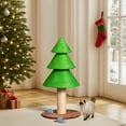 thumbnail image 5 of Christmas Tree Cat Scratcher Tower (31.5in), Grass Green Festive Design, Sisal Rope Scratching Post, Fleece Lounge Base for Indoor Cats, 5 of 9