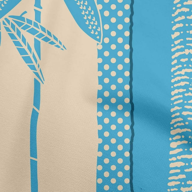 oneOone Polyester Spandex Sky Blue Fabric Tropical Fabric For Sewing Printed Craft Fabric By The Yard 56 Inch Wide