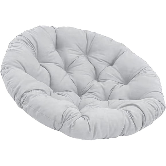 HUGFEGWE Padded Seat Cushion Egg Shape Chair Pad Patio Chair Pad Comfortable Hanging Chair Cushion Diameter 40cm for Outdoor Accessory, Light Gray CJB91-37499