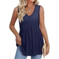 thumbnail image 3 of MOSHU Womens Tank Tops Eyelet Sleeveless Tops for Women Dressy V Neck Babydoll Tank Tops Flowy Summer Shirts, 3 of 9