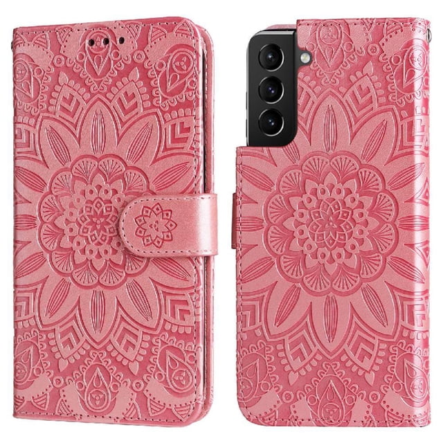 Funda tipo cartera GANGXUN para Samsung Galaxy S21 Plus , diseño girasol, cuero PU, soporte, cierre magnético, tarjetero