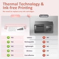 thumbnail image 4 of Impresora portátil Gloryang Inkless para viajes Bluetooth Pink, 4 of 8