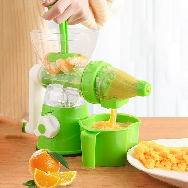 Licuadora Licuadora manual portátil con manivela y base de ventosa para frutas y verduras (verde,1 unidad) Rkxzt