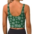 thumbnail image 4 of Picia Christmas Pattern At Buffalo Plaid Sports Bra for Women,Padded Strappy Sports Bras Medium Support Yoga Bra with Removable Cups,Running Yoga Bra-Medium, 4 of 9