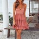 thumbnail image 1 of Vestido Suspendido Vestido de playa de verano con cordones y volantes, vestido de columpio grande para fiesta (rosa XXL) Cgtredaw para Mujer Rosa T XL, 1 of 9