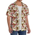 thumbnail image 2 of Xecao Christmas Hat bear Men's Casual Short-sleeved Shirt, a button-up collared shirt with a pocket-3X-Large, 2 of 5