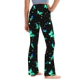 thumbnail image 4 of Odeerbi 2-13 Años Niñas Pantalones de Yoga de Pierna Ancha Entrenamiento Baile Deporte Atlético Pantalones Elasticidad Lindo Cintura Alta Pantalones de Pierna Recta, 4 of 9