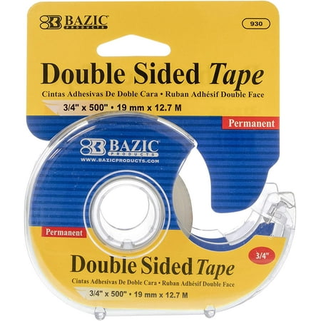 Bazic Double Sided Tape W Dispenser 3 4 X500 Clear Sticky Mounting Adhesive Tapes Permanent Double Sided Tape For Arts Crafts 1 Pack 1 Unit Walmart Canada