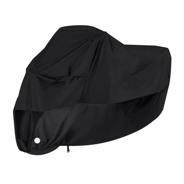 BRIGHTFUFU Funda para motocicleta, lona impermeable, bolsa portátil para protección solar contra el óxido (negro, XL, con orificio para cerradura)
