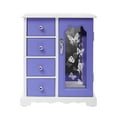 thumbnail image 4 of 4Tier Wooden Jewelry Box, Necklaces Earrings Organizer Double Door Built-in Necklace Carousel (Purple), 4 of 15