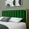thumbnail image 5 of Simzone King Size Upholstered Bed Frame with Velvet Headboard, Golden Metal Heavy Duty Mattress Foundation, Noise Free Design, No Box Spring Needed, Gold/Green, 5 of 6
