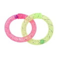 thumbnail image 2 of Soft Mesh Tube Donut Cat Toy with Bells, Interactive Teething Chew Ring for Indoor Cats, Crinkle Voice Kicking Toy for Tooth Th, Green, by IHXORA, 2 of 6