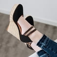 thumbnail image 7 of BONIXOOM Black Sandals Women Clearance Fall Buckle Wedge Casual Fashion Womens Shoes Black Size 8, 7 of 7