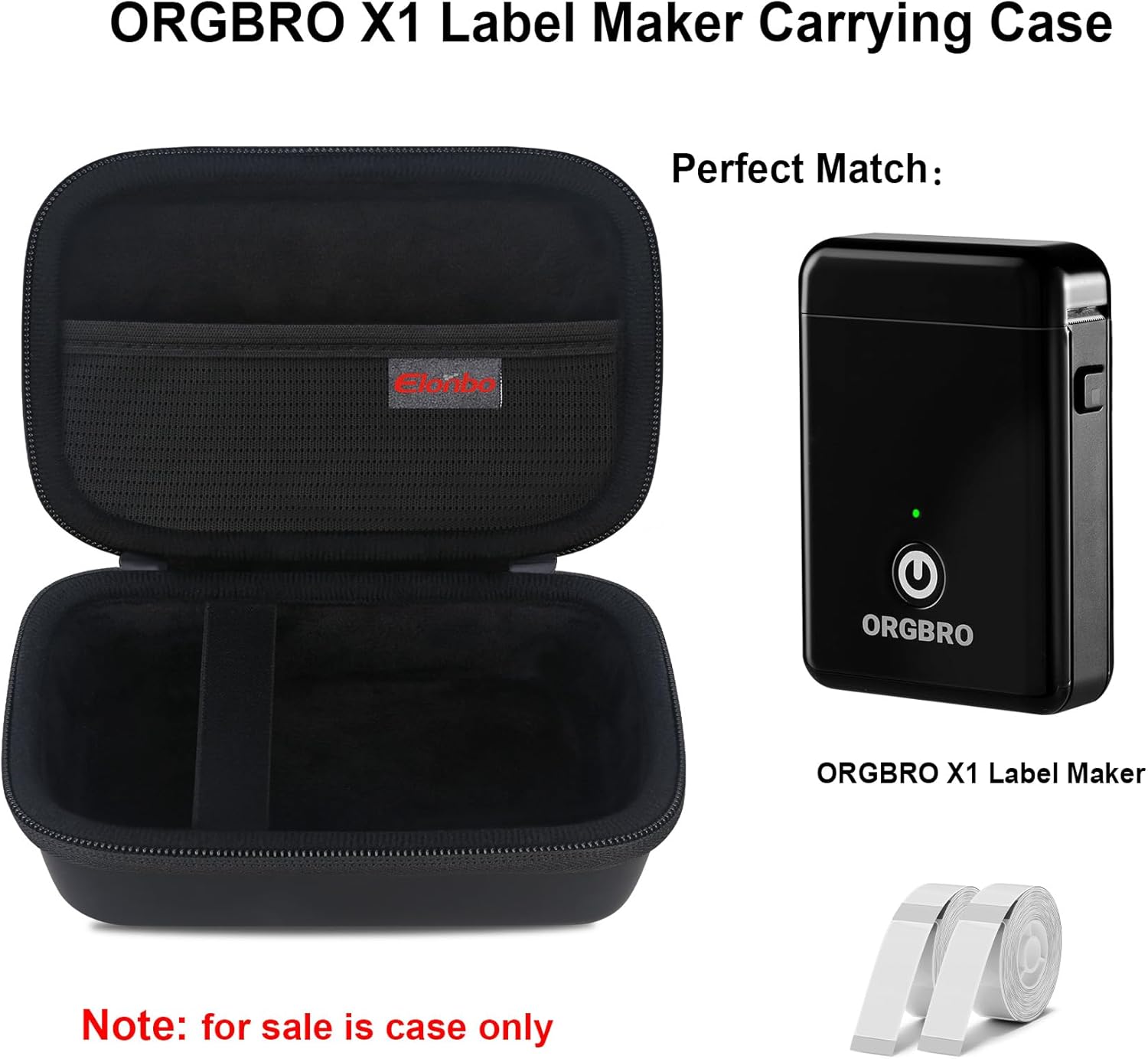 Carrying Case for ORGBRO X1 Label Maker Machine, Portable Bluetooth Printer Storage Holder, Wireless Built-in Cutter Small Makers Handheld Sticker Travel Bag,