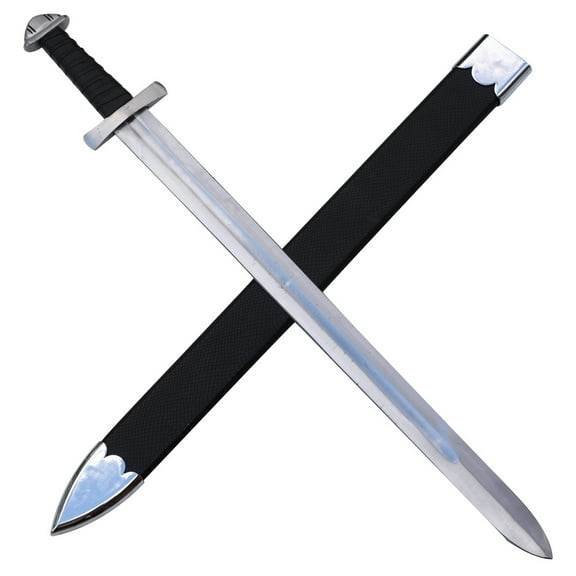 Rolling Hills Medieval Sword 1095 High Carbon Steel with Leather Sheath & Shoulder Strap – 32.5"