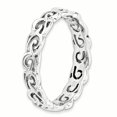 thumbnail image 3 of 925 Sterling Silver Stackable Ring Textured Fancy/ Carved, 3 of 8