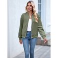 thumbnail image 6 of Womens Jacket Coat Casual Stand Collar Zip Up Fall Fashion Jackets Outfits with Pockets  Green M, 6 of 8