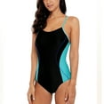 thumbnail image 3 of Attraco Women's Sports Swimwear Colorblock One-Piece Swimsuit, 3 of 6