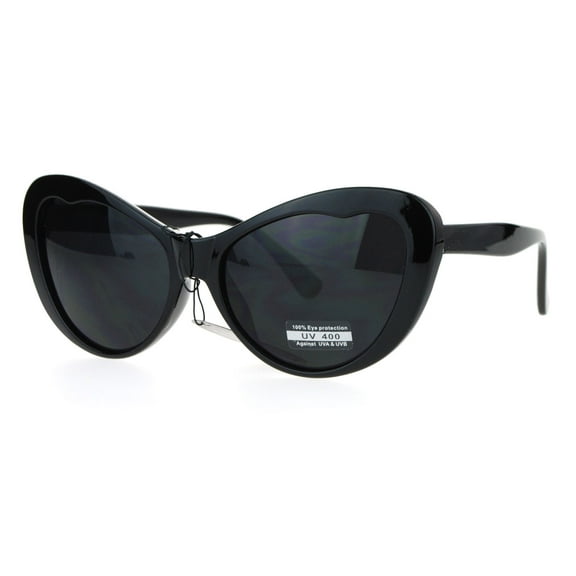 SA106 Womens Oversize Cat Eye Retro Sunglasses Black