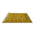 thumbnail image 2 of Ahgly Company Machine Washable Indoor Round Oriental Yellow Industrial Area Rugs, 5' Round, 2 of 4