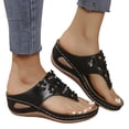 thumbnail image 3 of Sopiago Platform Sandals Women Women's Nature Sandals, Wide Width Available Black,8, 3 of 7