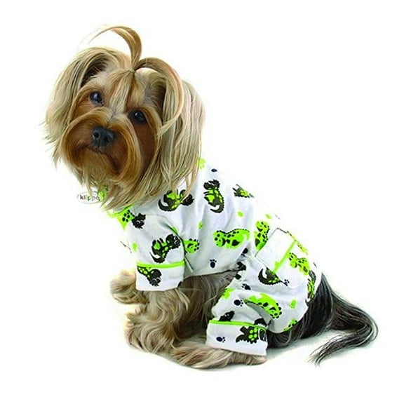 Klippo Pet KBD074XS Playful Dinosaur Flannel Pajamas - Extra Small