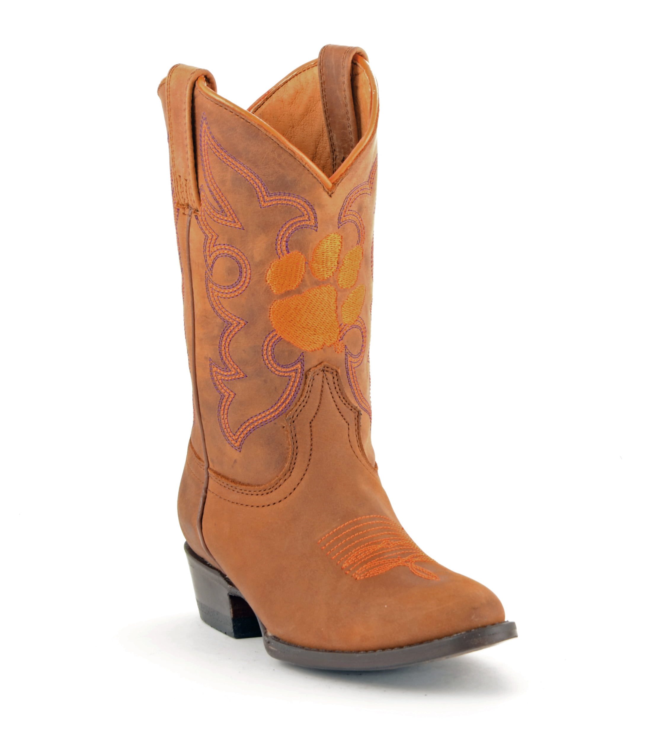 Gameday Boots - Gameday Boys Honey Leather Clemson Embroidered Western ...
