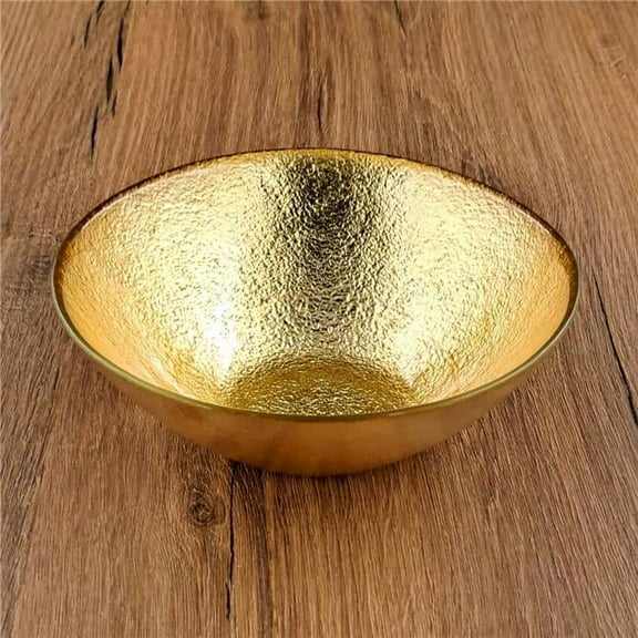 Red Pomegranate Collection 4973-1 6 in. Aura Soup Bowls, Gold - Set of 4