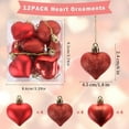 thumbnail image 2 of Topboutique 12 Pcs Heart Ornaments,Valentine's Day Heart Shaped Ornaments,Christmas Tree Hanging Ornaments,Valentines Decorative Baubles for Xmas Wedding Christmas Anniversary,Red,3 Styles, 2 of 7