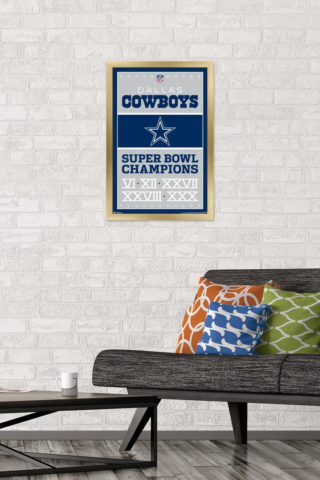 NFL Dallas Cowboys - Champions 13 Wall Poster, 14.725" x 22.375", Framed