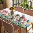 thumbnail image 3 of Watercolors Tulips Table Cloths for 5 Foot Rectangle Tables, Spring Butterflies Flowers Leaves Plants Patio Waterproof Elastic Fitted Tablecloths, Washable Rectangular Table Cover for Camping, 3 of 8
