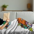 thumbnail image 3 of Fish Soft Flannel Fleece Throw Blanket, Big Fish with Bunch of Underwater Sea Creatures Animal Ocean Coral Reef Fun, Cozy Plush for Indoor and Outdoor Use, 50" x 70", Multicolor, by Ambesonne, 3 of 5