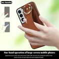 thumbnail image 2 of Allytechgroup Galaxy S22 Plus Case with Keychain, Luxury Girly PU Leather Back Cover Bracket Stand Shockproof Bumper Drop Proof Phone Case Cover for Samsung Galaxy S22 Plus, Brown, 2 of 8