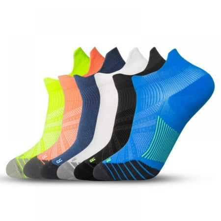 

Men Ankle Athletic Running Socks Low Cut Sports Sport Tab Socks Non-slip Breathable Crew Socks Blue L（10 Pairs）