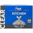 thumbnail image 1 of Great Value Tall Kitchen Garbage Bags, 45L , 60bags, 1 of 4